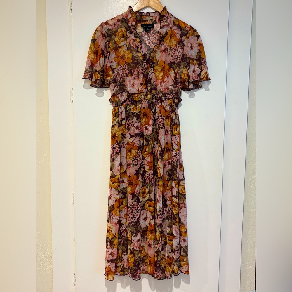 STELLA & JULIE Flutter Midi Dress – Size 6